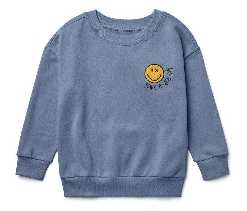 Tchibo - Kinder-Sweatshirt Smileyworld® mit angerauter Innenseite - Kinder - Gr. 146/152 - blau/print