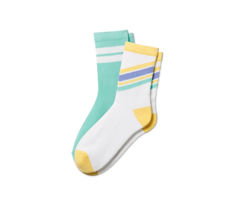 Tchibo - 2 Paar Tennissocken mit Bio-Baumwolle - Kinder - Gr. 31-34 - blau/gestreift