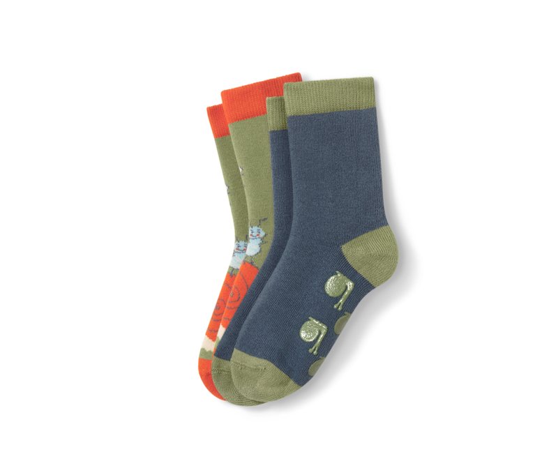 Tchibo - 2 Paar Kinder-Antirutsch-Socken - Kinder - Gr. 31-34 - dunkelblau/jacquard