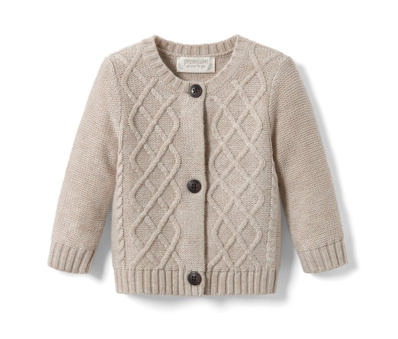 Tchibo - Baby-Grobstrickjacke mit RWS-zertifizierter Wolle - Kinder - Gr. 122/128 - beige
