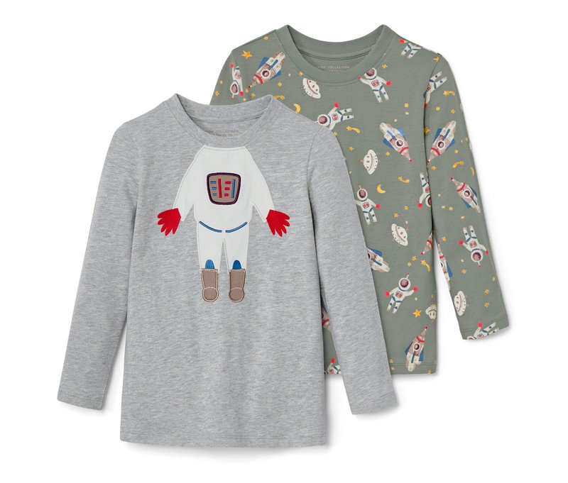 Tchibo - 2 Langarmshirts - Baby - Gr. 86/92 - khaki