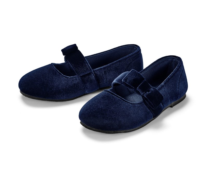 Tchibo - Kinder-Samt-Ballerinas - Mädchen - Gr. 30 - dunkelblau