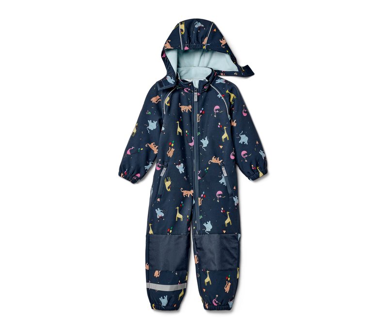 Tchibo - Kinder-Softshell-Einteiler - Kinder - Gr. 110/116 - dunkelblau/print