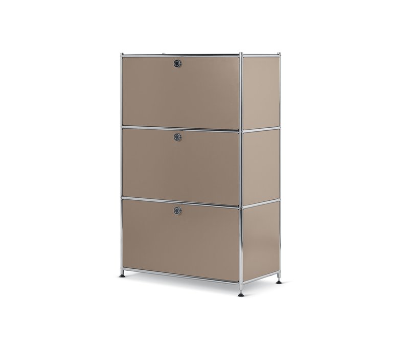 Tchibo - Regal Metall »Cn3« mit 3 Klappenfächern - 77x40x120,5cm - taupe - Stahl / Aluminium / Kunststoff