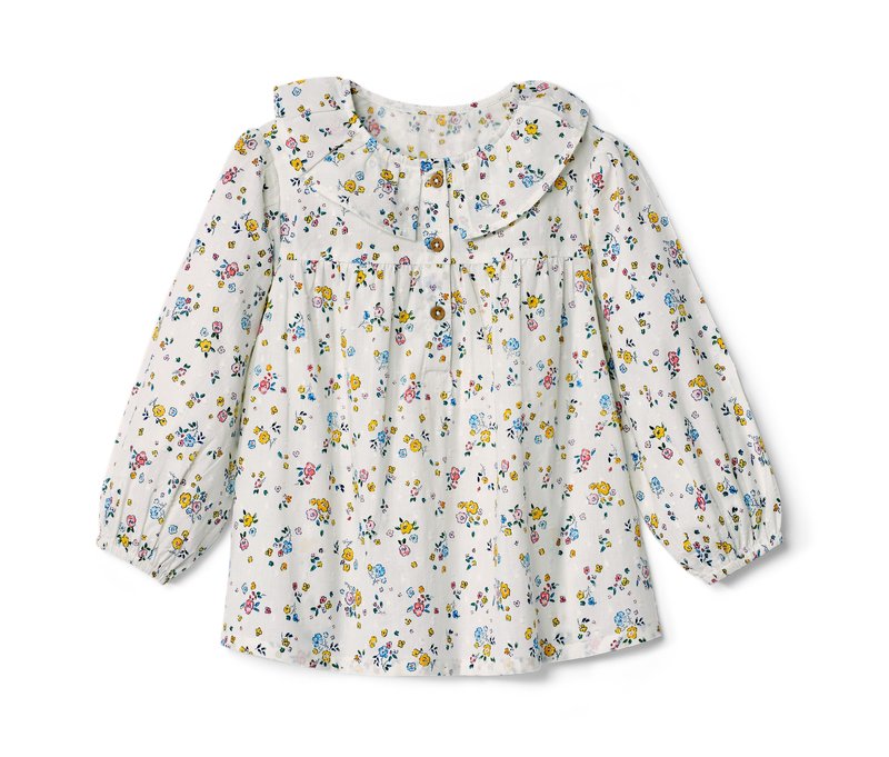 Tchibo - Kinder-Bluse - Baby - Gr. 86/92 - creme/geblümt