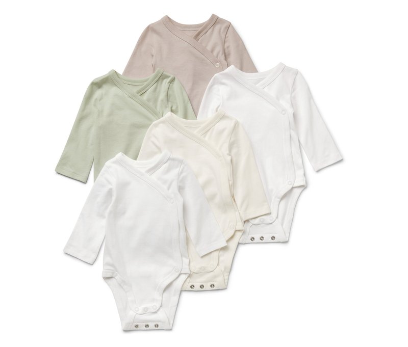 Tchibo - 5 Baby-Bodys mit Mitwachsfunktion - Baby - Gr. 86/92 - creme