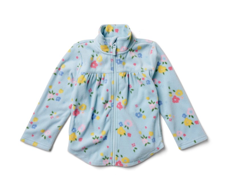 Tchibo - Kinder-Fleecejacke - Baby - Gr. 86/92 - hellblau/geblümt