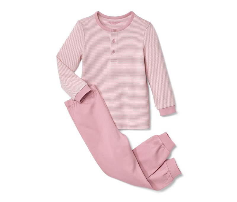 Tchibo - Kinder-Interlock-Pyjama - Kinder - Gr. 122/128 - creme/gestreift