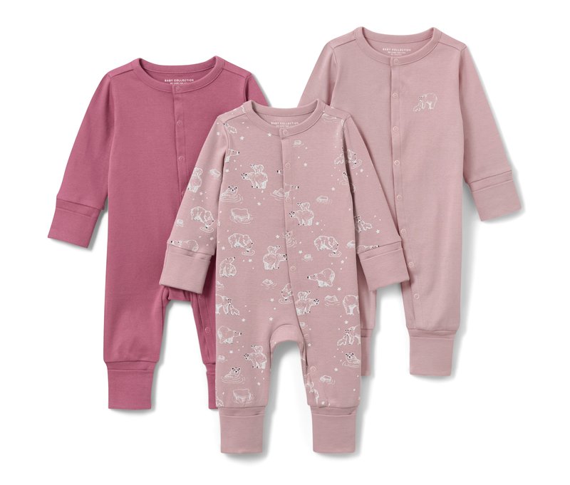 Tchibo - 3 Baby-Pyjamas - Baby - Gr. 98/104 - creme