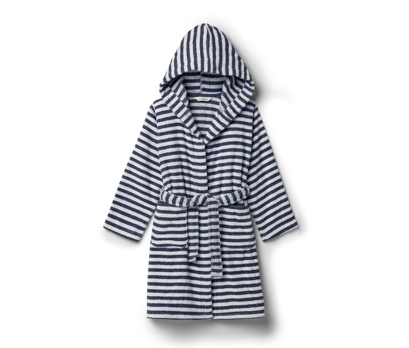Tchibo - Kinder-Bademantel - Kinder - Gr. 170/176 - dunkelblau/gestreift