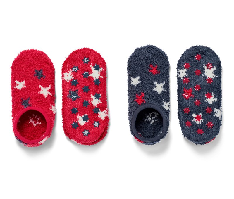Tchibo - 2 Paar Kinder-Hausschuhslippersocken - Kinder - Gr. 35-38 - dunkelblau
