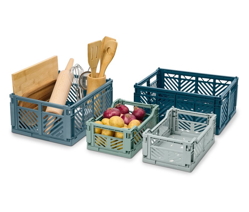 Tchibo - 4 klappbare Ordnungskisten - dunkelblau