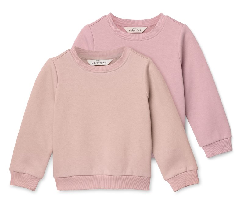 Tchibo - 2 Kinder-Sweatshirts mit angerauter Innenseite - Mädchen - Gr. 122/128 - rosa