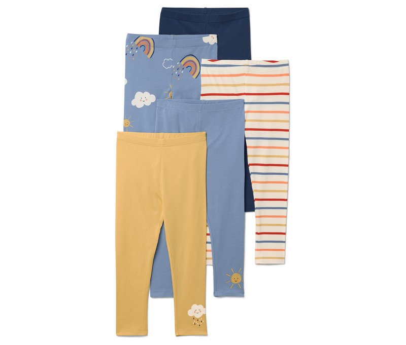 Tchibo - 5 Kinder-Leggings - Baby - Gr. 74/80 - dunkelblau/print