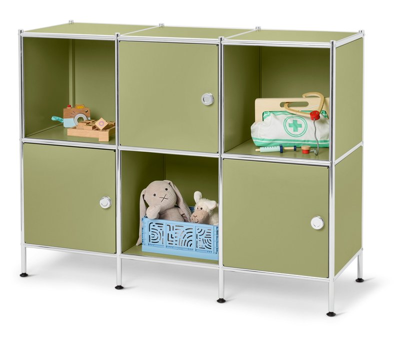 Tchibo - Sideboard Metall »Cn3 Kids« mit 3 Türen - 116x40x89,5cm - chrom - Stahl / Kunststoff / Kunststoff