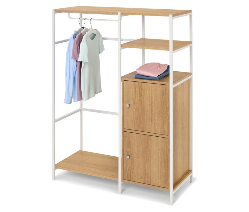 Tchibo - Kindergarderobe »Grade« mit Türen und Kleiderstange - 90,3x40x120cm - silber - Holz / Stahl