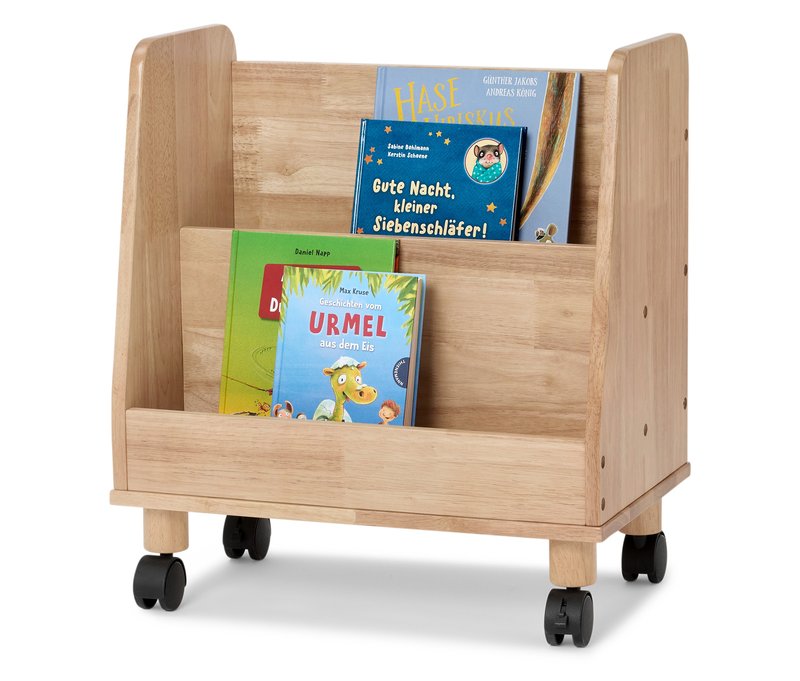 Tchibo - Kinderbücherregal auf Rollen - 50x30x55,6cm - schwarz - Rubberwood-Holz / Polypropylen