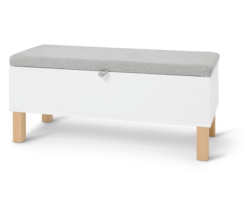 Tchibo - Kinderstauraumbank »Leira« mit Polsterdeckel - 100x43x43,8cm - weiß - Holz / Polyester / Polyamid