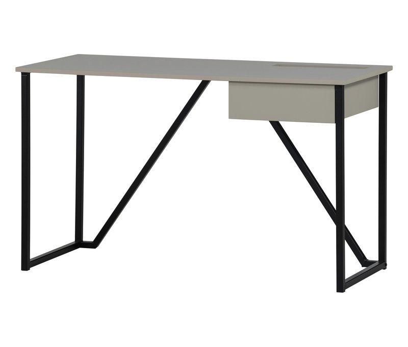 Tchibo - Woood Schreibtisch »New Julius« - 126x53x75cm - schwarz - Holz / Holz / Metall