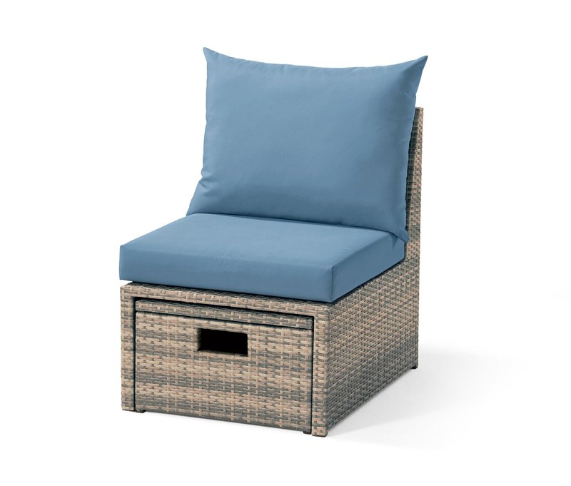 Tchibo - Lounge-Sessel »Thore« mit Ausziehfunktion - 58x73x74cm - hellblau - Polyethylen / Polyester / Polyurethan