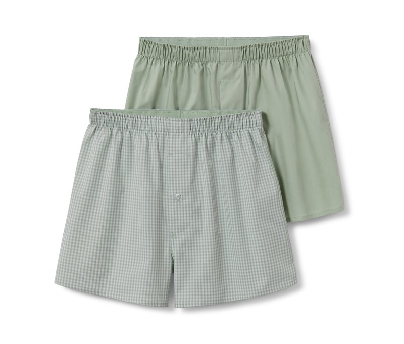 Tchibo - 2 Web-Boxershorts - Herren - Gr. M/5 - weiß/kariert