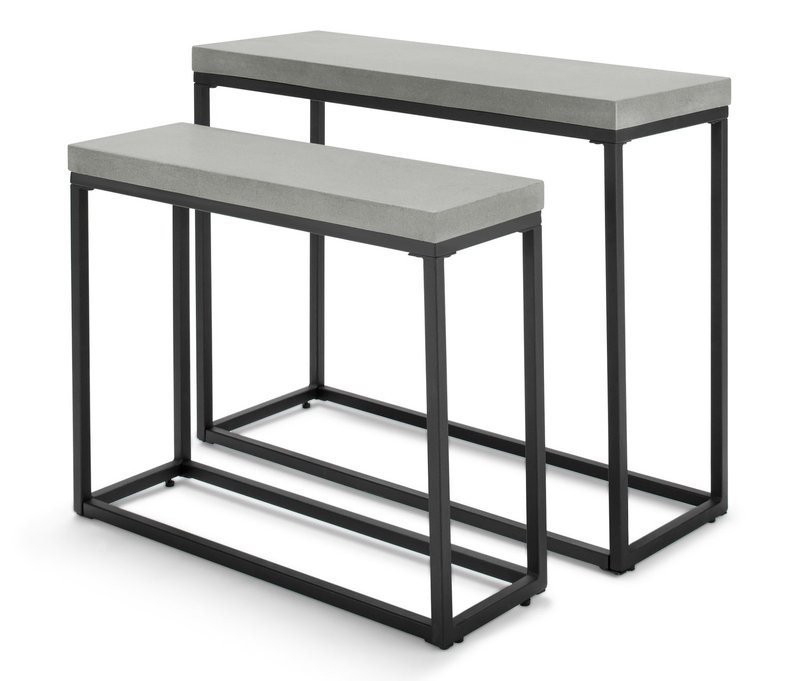 Tchibo - 2 Konsolentische mit Beton-Tischplatte - 85x31x65,5cm - schwarz - Polyzement / Stahl