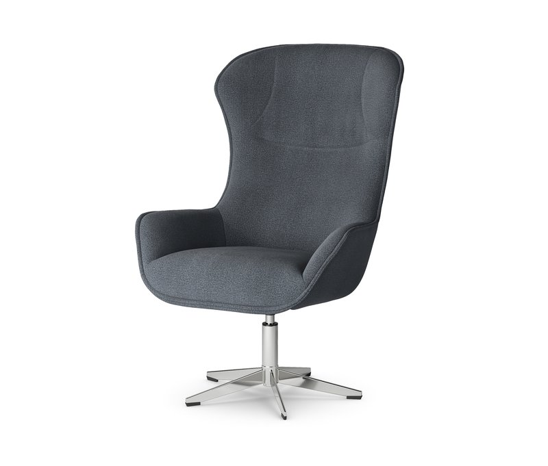 Tchibo - Sessel mit Drehfunktion - 73x83x107cm - silber - Holz / Polyester / Stahl