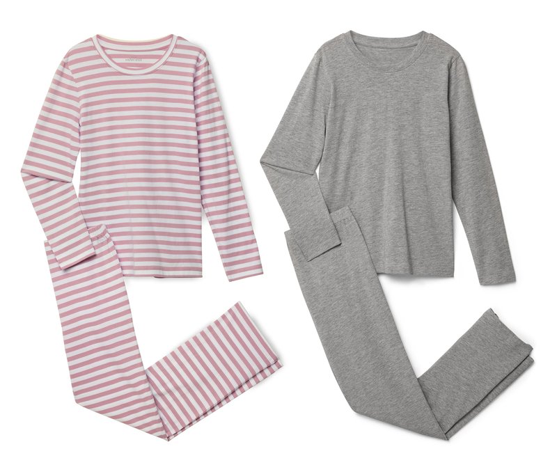 Tchibo - 2 Kinder-Pyjamas - Mädchen - Gr. 146/152 - weiß/gestreift