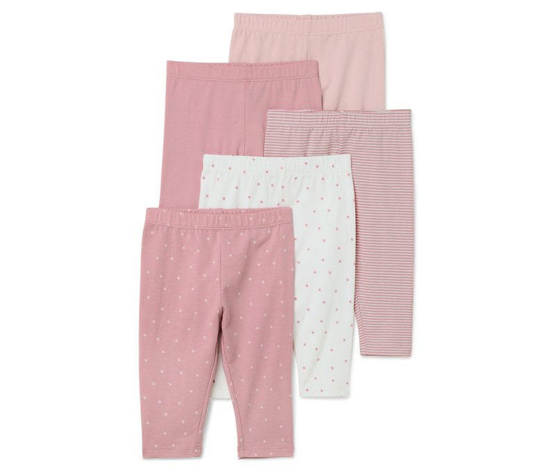 Tchibo - 5 Kinder-Leggings - Baby - Gr. 74/80 - weiß/print