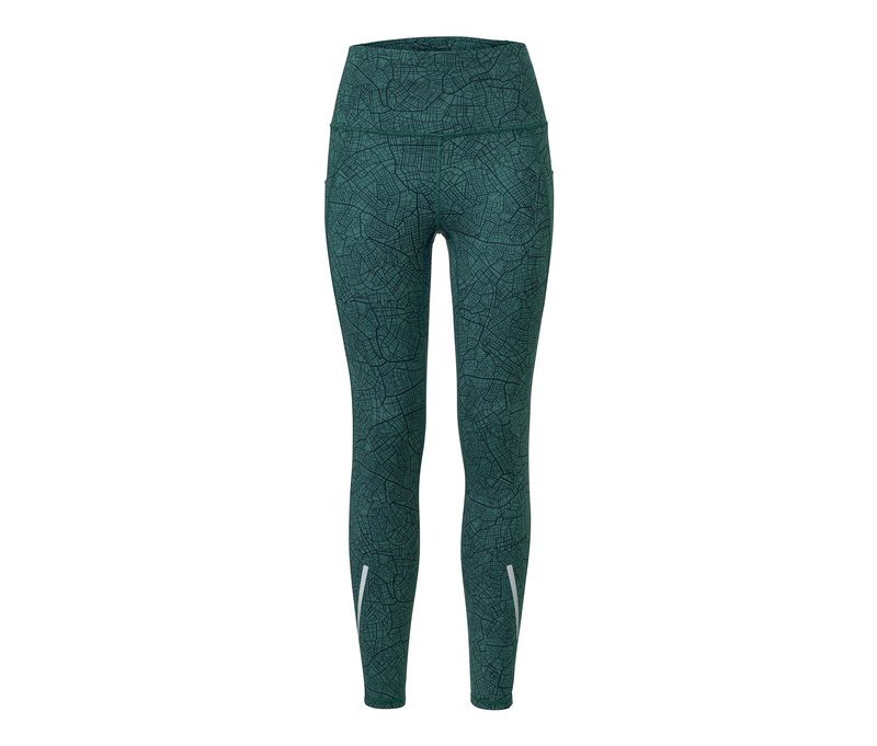 Tchibo - Sporttight - Damen - Gr. L - dunkelgrün/print
