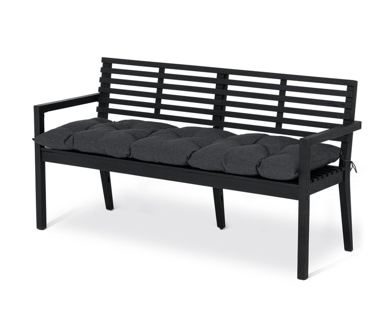 Tchibo - Gartenbank mit Armlehne - 165x57,5x87,5cm - schwarz - Akazienholz / Stahl / Polypropylen