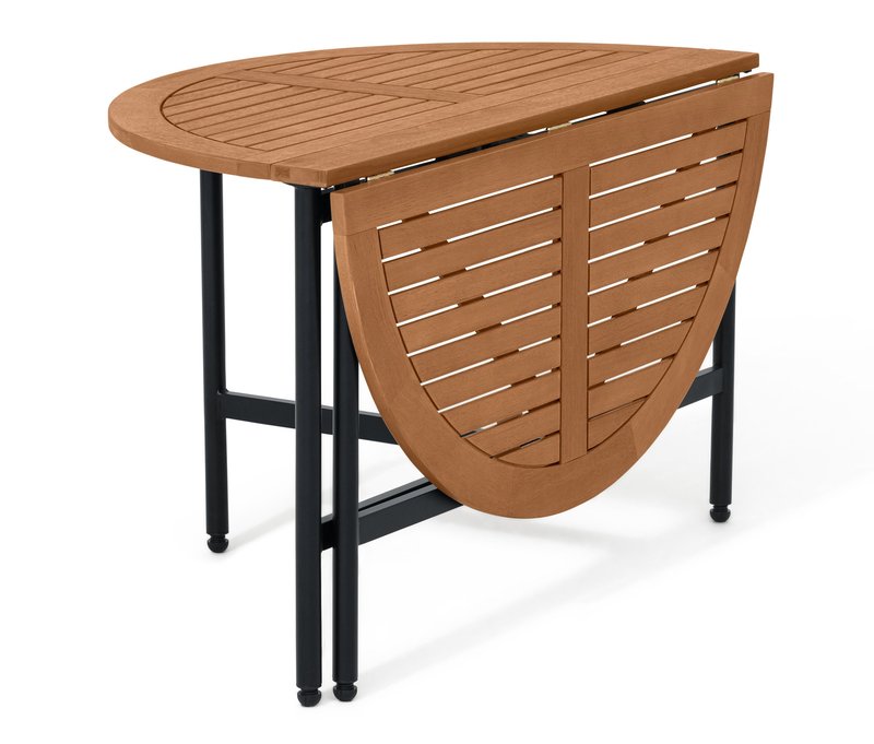 Tchibo - Ausklapptisch »Elin« - 132,7x17,3x81cm - schwarz - Eukalyptus-Massivholz / Aluminium / Stahl