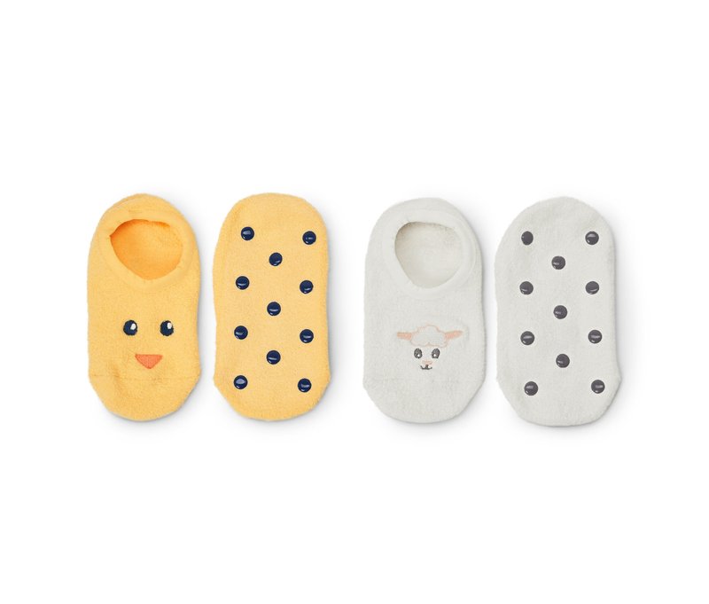 Tchibo - 2 Paar Hausschuhslippersocken - Kinder - Gr. 31-34 - creme