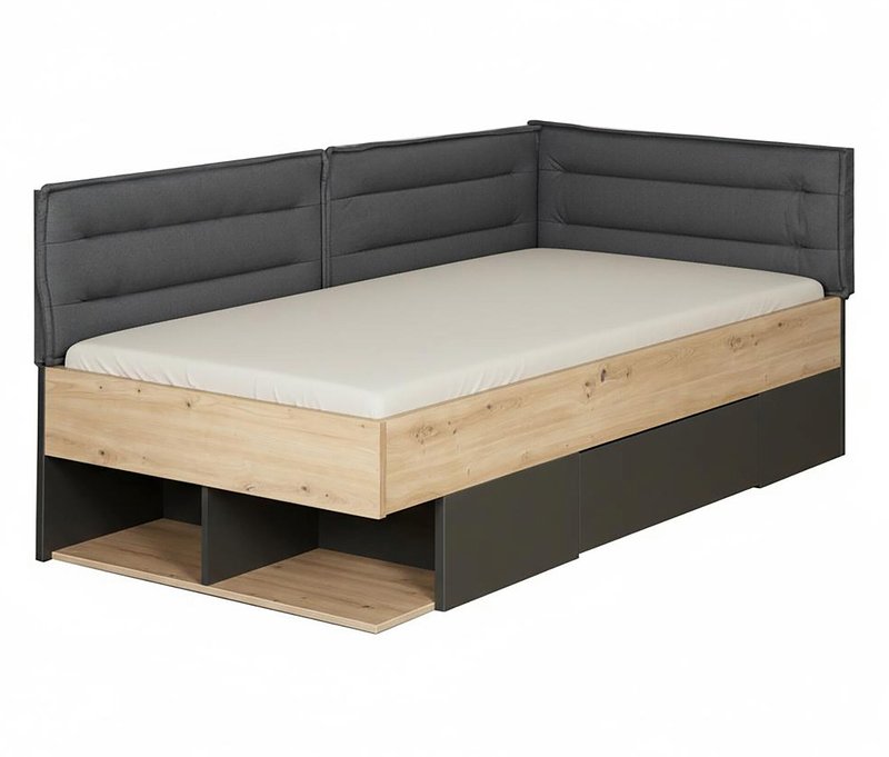 Roba Jugendbett »Marvin« - 208,7x99x85,1cm - braun - Holz / Acryl / Polyester