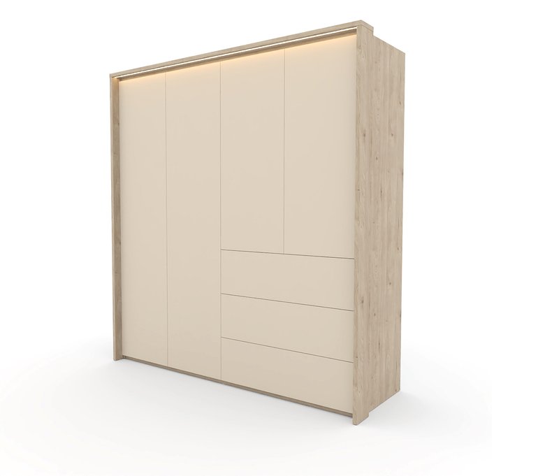 Roba Kleiderschrank »Louisa« - 198,4x67,1x212,2cm - weiß - Holz / Acryl