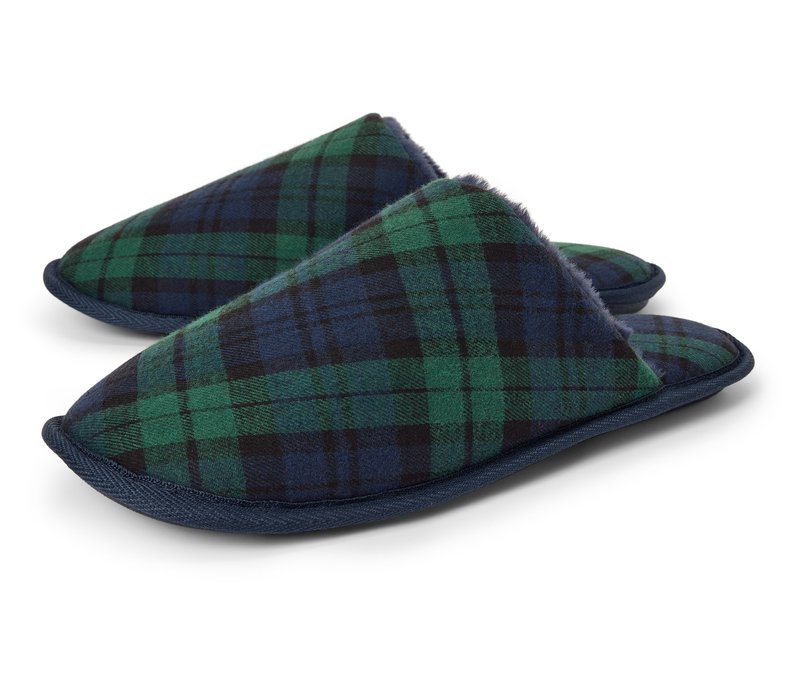 Tchibo - Hausschuhe - Unisex - Gr. 42-43 - dunkelblau/kariert