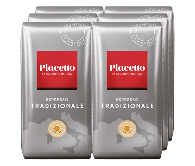 Piacetto Tradizionale Espresso - 6x 1 kg Ganze Bohne - Intensität: 6/6