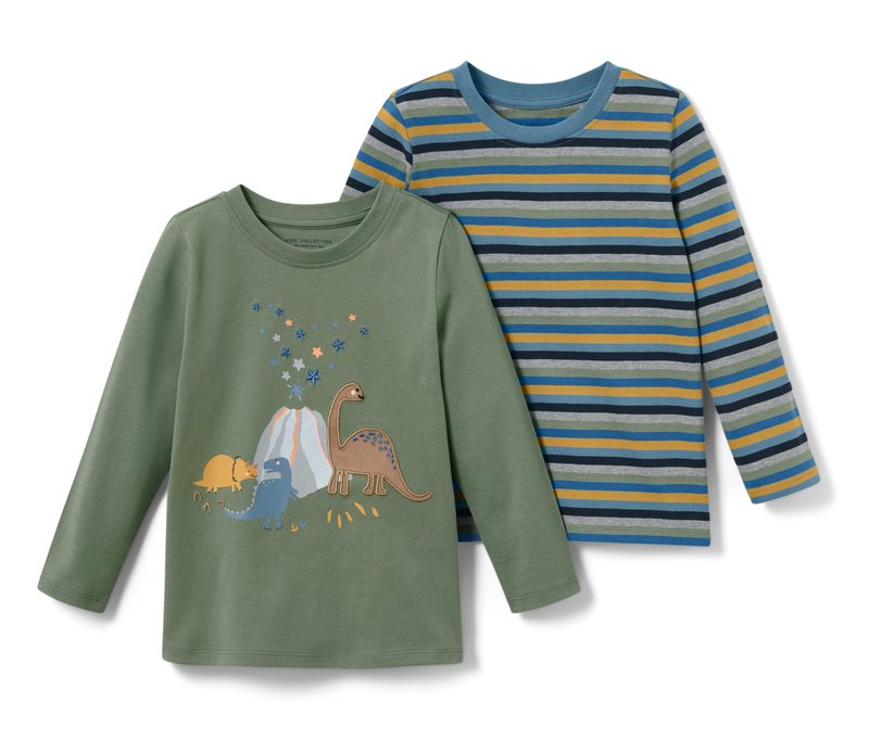 Tchibo - 2 Kinder-Langarmshirts - Kinder - Gr. 110/116 - grün