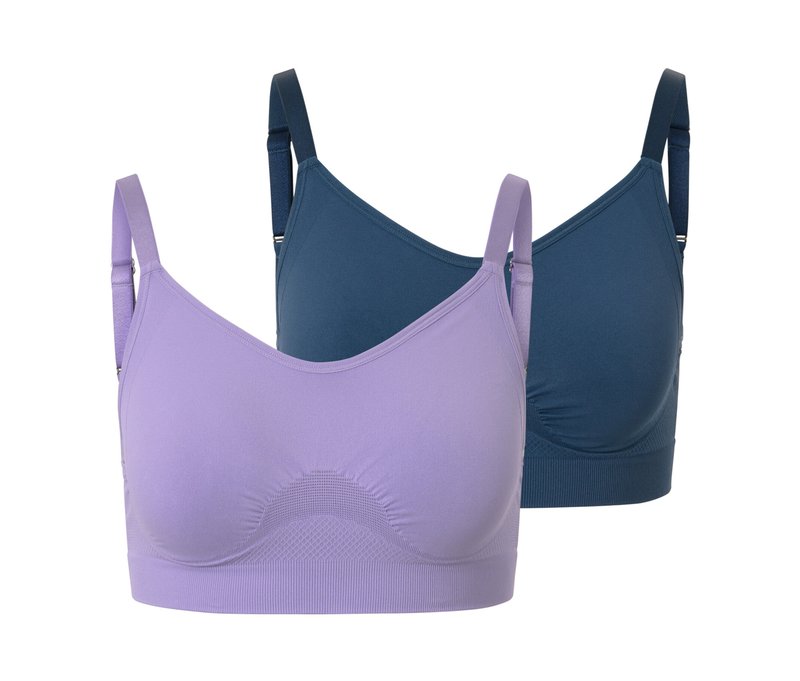 Tchibo - 2 Seamless-Sport-BHs - Damen - Gr. S - lila