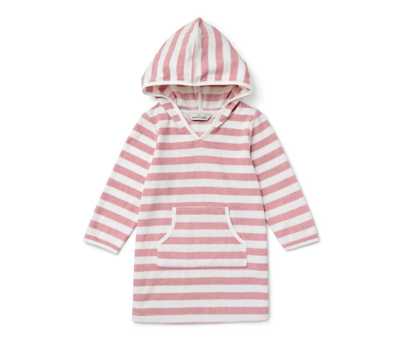 Tchibo - Kinder-Frottierponcho - Kinder - Gr. 110/116 - rosa/gestreift