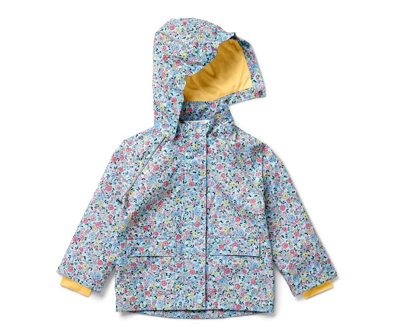 Tchibo - Kinder-Regenjacke - Baby - Gr. 86/92 - hellblau/geblümt