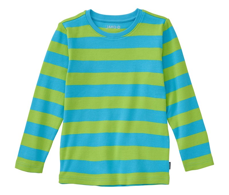 Tchibo - Jako-O Streifenshirt - Gr. 128/134 - türkis/gestreift