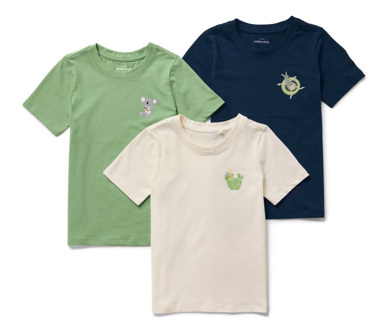 Tchibo - 3 Kinder-T-Shirts - Kinder - Gr. 98/104 - dunkelblau