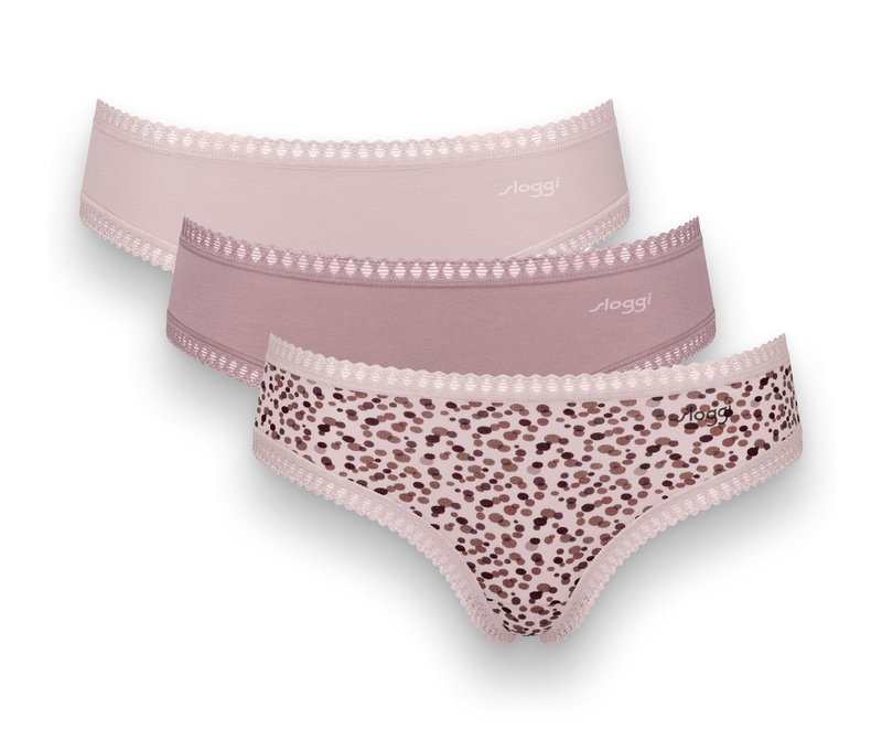 sloggi GO Crush Hipster C3P - Damen - Gr. L - rosé