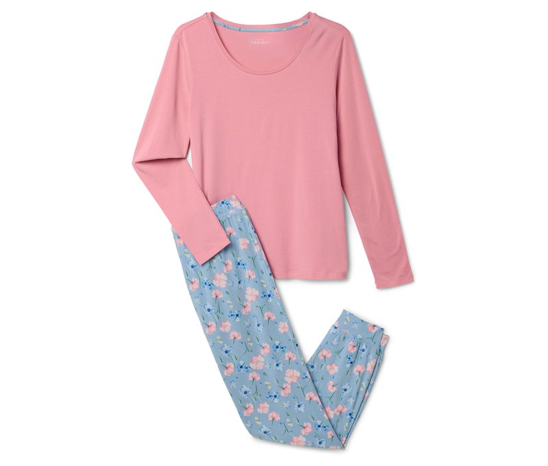 Tchibo - Pyjama - Damen - Gr. L - blau/print