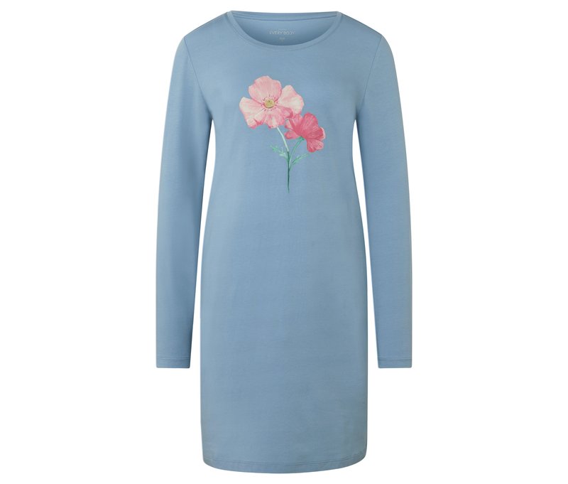 Tchibo - Nachthemd - Damen - Gr. L - blau/print