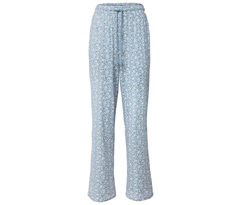 Tchibo - Pyjamahose - Damen - Gr. S - hellblau/geblümt