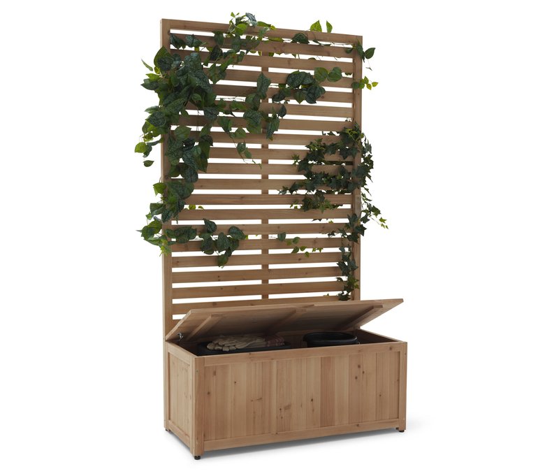 Tchibo - 2-in-1-Sichtschutz-Stauraumbank-Modul - 98x44x180cm - schwarz - Holz / Stahl / Polypropylen