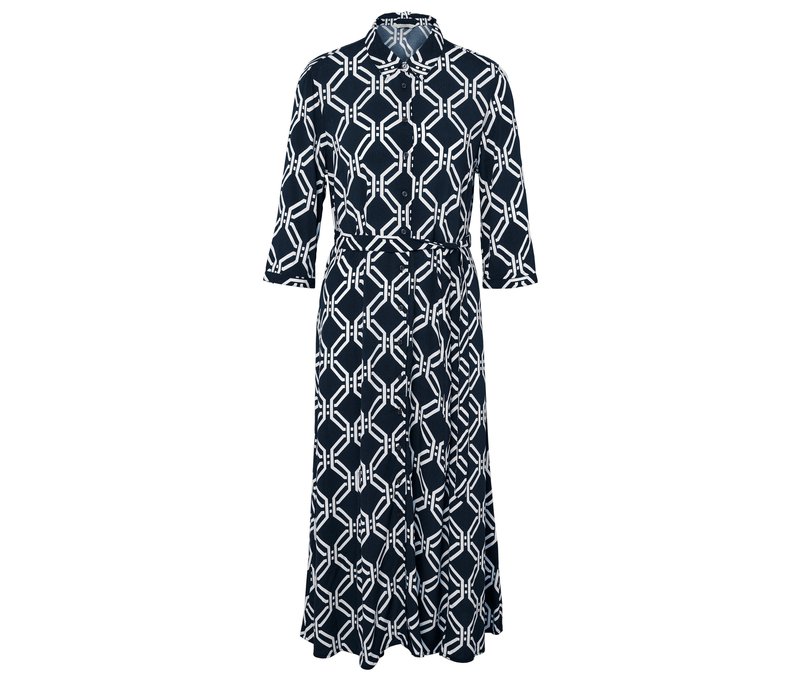 Tchibo - Bedrucktes Hemdblusenkleid - Damen - Gr. 46 - dunkelblau/print