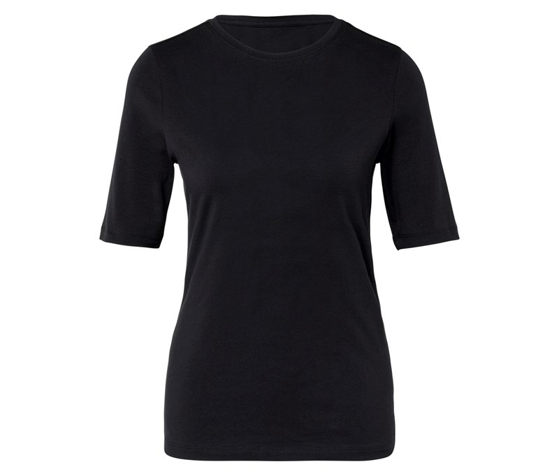 Tchibo - Basic Halbarmshirt - Damen - Gr. S - schwarz
